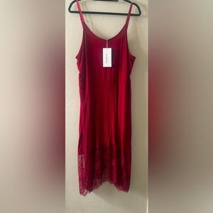 New lightweight red dress with lace bottom